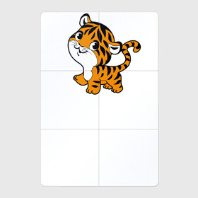 Магнитный плакат 2Х3 с принтом Маленький тигруля в Петрозаводске, Полимерный материал с магнитным слоем | 6 деталей размером 9*9 см | год тигра | для девушек | для детей | животные | звери | малыш | ребенок | тигр | тигренок | тигрик