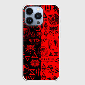 Чехол для iPhone 13 Pro с принтом THE WITCHER LOGOBOMBING BLACK RED в Петрозаводске,  |  | geralt | the witcher | the witcher wild hunt | witcher | wolf | аард | аксий | белый волк | бестиарий | ведьмак | ведьмак 3 | волк | геральт | игни | ирден | йенифер | каер морхен | квен | охотник | трисс | цири | школа волка