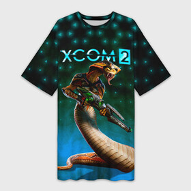 Платье-футболка 3D с принтом XCOM ИКС КОМ рептилия в Петрозаводске,  |  | alien | lizard | reptile | snake | ufo | xcom | вторжение инопланетян | змея | икс ком | икском | инопланетное вторжение | инопланетянин | нло | пришелец | ящер | ящерица