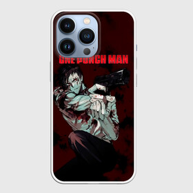 Чехол для iPhone 13 Pro с принтом Зомбимен с пистолетом One Punch Man в Петрозаводске,  |  | one punch man | one punchman | onepunchman | sanpuru 66go | zonbiman | аниме | ван панч мен | ванпанчмен | зомбимен | манга | образец  66 | палата эволюции | человек одинудар | человек одного удара