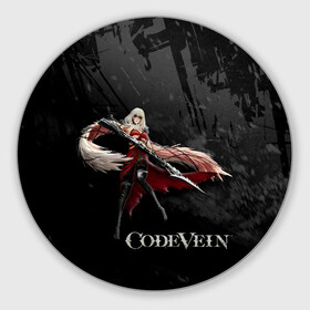 Круглый коврик для мышки с принтом Ева Ру Code Vein в Петрозаводске, резина и полиэстер | круглая форма, изображение наносится на всю лицевую часть | eva | eva roux | roux | девушка | ева | игра | код вейн | персонаж | роукс