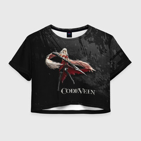 Женская футболка Crop-top 3D с принтом Ева Ру Code Vein в Петрозаводске, 100% полиэстер | круглая горловина, длина футболки до линии талии, рукава с отворотами | eva | eva roux | roux | девушка | ева | игра | код вейн | персонаж | роукс