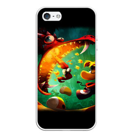 Чехол для iPhone 5/5S матовый с принтом Rayman Legend в Петрозаводске, Силикон | Область печати: задняя сторона чехла, без боковых панелей | аркада | дракон | игра | кулак | рейман