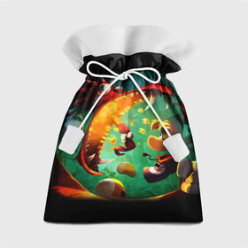 Подарочный 3D мешок с принтом Rayman Legend в Петрозаводске, 100% полиэстер | Размер: 29*39 см | аркада | дракон | игра | кулак | рейман
