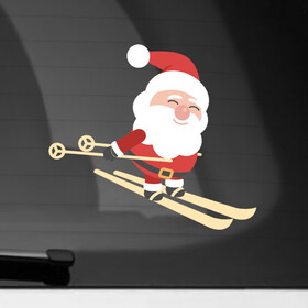 Наклейка на автомобиль с принтом Дед Мороз на лыжах в Петрозаводске, ПВХ |  | 2022 | christmas | claus | new year | santa | snow | tiger | winter | год тигра | дед мороз | елка | зима | лыжи | лыжник | мороз | новый год | олень | подарок | праздник | рождество | санта клаус | снег | снеговик | снегурочка