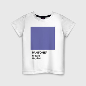 Детская футболка хлопок с принтом Цвет Pantone 2022 года - Very Peri в Петрозаводске, 100% хлопок | круглый вырез горловины, полуприлегающий силуэт, длина до линии бедер | pantone | very peri | violet | графический дизайн | дизайн | дизайнерский мем | дизигн | дизигнер | мем | пантон | сиреневый | фиолетовый | цвет 2022 года | цвет года | цвет пантон