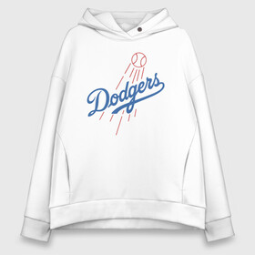 Женское худи Oversize хлопок с принтом Los Angeles Dodgers baseball в Петрозаводске, френч-терри — 70% хлопок, 30% полиэстер. Мягкий теплый начес внутри —100% хлопок | боковые карманы, эластичные манжеты и нижняя кромка, капюшон на магнитной кнопке | baseball | dodgers | los angeles | team | бейсбол | лосанжелес | сша