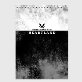 Скетчбук с принтом State of Decay | Heartland | Logo в Петрозаводске, 100% бумага
 | 48 листов, плотность листов — 100 г/м2, плотность картонной обложки — 250 г/м2. Листы скреплены сверху удобной пружинной спиралью | Тематика изображения на принте: heartland | logo | state of decay | survival horror | undead labs | загнивающий штат | зомби апокалипсис | лого | логотип | стадия разложения | стейт оф декай | эмблема