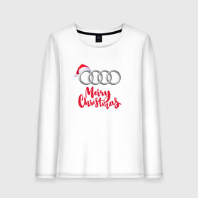 Женский лонгслив хлопок с принтом AUDI MERRY CHRISTMAS в Петрозаводске, 100% хлопок |  | Тематика изображения на принте: audi | auto | autosport | perfomance | quattro | rs | sport | авто | авто спорт | автомобиль | автомобильные | автоспорт | ауди | кватро | марка | машины | перфоманс | рс | спорт