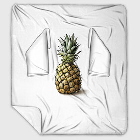 Плед с рукавами с принтом Pineapple watercolor в Петрозаводске, 100% полиэстер | Закругленные углы, все края обработаны. Ткань не мнется и не растягивается. Размер 170*145 | pineapple | ананас | графика | еда | рисунок | фрукт