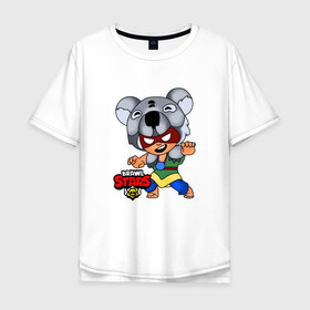 Мужская футболка хлопок Oversize с принтом Koala Nita из Brawl Stars в Петрозаводске, 100% хлопок | свободный крой, круглый ворот, “спинка” длиннее передней части | Тематика изображения на принте: brawl stars | games | koala | nita | бравл старс | игры | коала | нита | персонажи