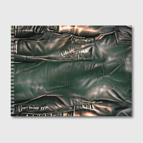 Альбом для рисования с принтом Постап стайл - рваная куртка в Петрозаводске, 100% бумага
 | матовая бумага, плотность 200 мг. | Тематика изображения на принте: гранж | депрессивный | кожа | постап | постапокалипсис | темный | черный