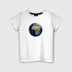 Детская футболка хлопок с принтом планета солнечной системы земля в Петрозаводске, 100% хлопок | круглый вырез горловины, полуприлегающий силуэт, длина до линии бедер | астрономия | вселенная | континент | космос | мир | океан | планета | шар