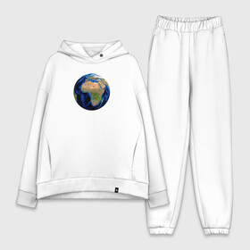 Женский костюм хлопок Oversize с принтом планета солнечной системы земля в Петрозаводске,  |  | астрономия | вселенная | континент | космос | мир | океан | планета | шар