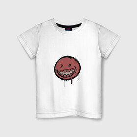 Детская футболка хлопок с принтом Граффити зубастик в Петрозаводске, 100% хлопок | круглый вырез горловины, полуприлегающий силуэт, длина до линии бедер | cs go | graffiti | граффити | граффити зубастик | кс го