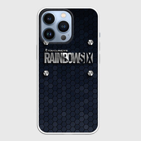 Чехол для iPhone 13 Pro с принтом Rainbow Six (Metal Logo) в Петрозаводске,  |  | extraction | ghost recon | rainbow six | siege | tom clancy | war | боец | воин | война | логотип | оружие | радуга | рейнбов | рейнбоу | рэйнбоу | солдат | том клэнси | шутер