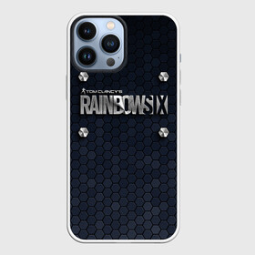 Чехол для iPhone 13 Pro Max с принтом Rainbow Six (Metal Logo) в Петрозаводске,  |  | extraction | ghost recon | rainbow six | siege | tom clancy | war | боец | воин | война | логотип | оружие | радуга | рейнбов | рейнбоу | рэйнбоу | солдат | том клэнси | шутер