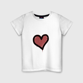 Детская футболка хлопок с принтом Граффити Сердце в Петрозаводске, 100% хлопок | круглый вырез горловины, полуприлегающий силуэт, длина до линии бедер | Тематика изображения на принте: cs go | graffiti | граффити | граффити сердце | кс го