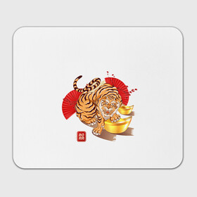 Прямоугольный коврик для мышки с принтом Золотой тигр 2022 Tigr в Петрозаводске, натуральный каучук | размер 230 х 185 мм; запечатка лицевой стороны | 2022 | new year | tiger | water tiger | водяной тигр | символ года