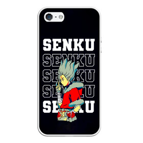 Чехол для iPhone 5/5S матовый с принтом Senku - Dr Stone в Петрозаводске, Силикон | Область печати: задняя сторона чехла, без боковых панелей | anime | dr stone | dr stone stone wars | e  mc2 | manga | senku | senkuu ishigami | аниме | вождь деревни исигами | десять миллиардов процентов | доктор камень | доктор стоун | докута сутон | исигами сенку | исигами сэнку | манга