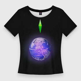 Женская футболка 3D Slim с принтом Сontrol of the Universe Sims3 в Петрозаводске,  |  | sims | вселенная | звезды | космос | планеты