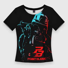 Женская футболка 3D Slim с принтом Point Blank (Project Blackout) в Петрозаводске,  |  | Тематика изображения на принте: ctforce | free rebels | point blank | project blackout | динозавр | игры | миротворец | повстанец