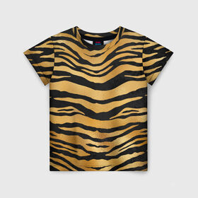 Детская футболка 3D с принтом Текстура шкуры тигра в Петрозаводске, 100% гипоаллергенный полиэфир | прямой крой, круглый вырез горловины, длина до линии бедер, чуть спущенное плечо, ткань немного тянется | Тематика изображения на принте: 2022 | год тигра | новый год | новый год 2022 | символ года | тигр | тигренок | тигрица | тигры