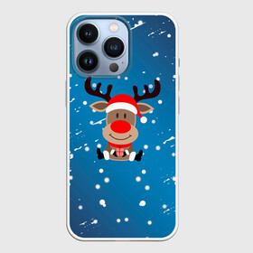 Чехол для iPhone 13 Pro с принтом Олень с подарком зимний в Петрозаводске,  |  | 2022 | happy new year | merry christmas | год тигра | зима близко | нг | новогодний | новогодняя символика | новый год | новый год 2022 | олень | рождество | символ 2022 года | снег | снежинки