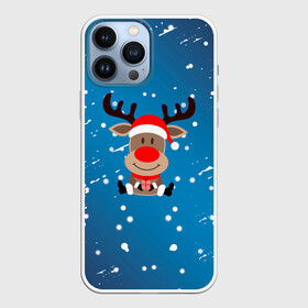 Чехол для iPhone 13 Pro Max с принтом Олень с подарком зимний в Петрозаводске,  |  | 2022 | happy new year | merry christmas | год тигра | зима близко | нг | новогодний | новогодняя символика | новый год | новый год 2022 | олень | рождество | символ 2022 года | снег | снежинки