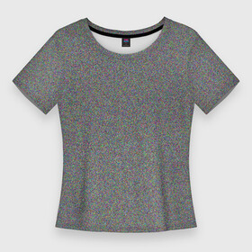 Женская футболка 3D Slim с принтом телевизионный шум в Петрозаводске,  |  | мем про шум | не шуми | одежда с шумом | одежда шум | прикол не шуми | прикол ты шумишь | шум | шум по гауссу | шумишь