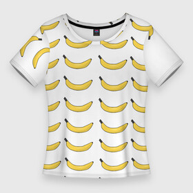 Женская футболка 3D Slim с принтом Крупный Банановый рай в Петрозаводске,  |  | fyfy | fyfys | hfq | банановыйрай | бананы | рай