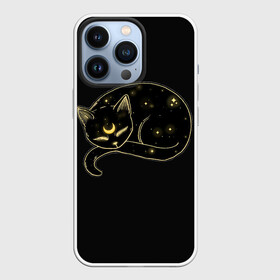 Чехол для iPhone 13 Pro с принтом Космический Кот Целестиал в Петрозаводске,  |  | cat | celestial | galaxy | glow | heavenly | milky | moon | neon | space | stars | way | галактика | звезды | космический | космос | кот | луна | млечный | небесный | неон | путь | свечение | целестиал