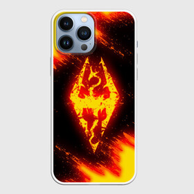 Чехол для iPhone 13 Pro Max с принтом TES SKYRIM DRAGON FIRE | СКАЙРИМ ОГНЕННЫЙ в Петрозаводске,  |  | Тематика изображения на принте: dovahkiin | dragon | dragonborn | fire | flame | fus ro dah | oblivion | rpg | skyrim | tes | tes 5 | tes skyrim | tes v | the elder scrolls | the elder scrolls skyrim | we know | докавин | дракон | мы знаем | обливион | огонь | пламя | рпг | скайрим | фу