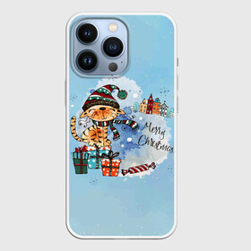 Чехол для iPhone 13 Pro с принтом Акварельный КотэКлаус в Петрозаводске,  |  | new year | арт | графика | зима | котэ | новый год | рождество | санта