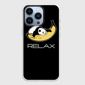 Чехол для iPhone 13 Pro с принтом Relax: панда на банане. в Петрозаводске,  |  | banana | bear | hugged | lies | panda | relax | банан | лежит | медведь | обнял | панда