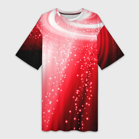 Платье-футболка 3D с принтом Красная космическая спираль в Петрозаводске,  |  | астрономия | водоворот | космос | красные | неоновый | поток | поток света | свет | спираль
