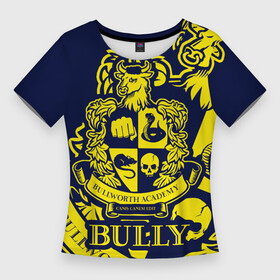 Женская футболка 3D Slim с принтом Bully, Bullworth Academy в Петрозаводске,  |  | bullworth academy | bully | canis canem edit | академия буллворта | булворт | булли | игры