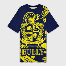 Платье-футболка 3D с принтом Bully, Bullworth Academy в Петрозаводске,  |  | bullworth academy | bully | canis canem edit | академия буллворта | булворт | булли | игры