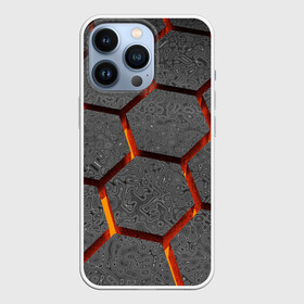 Чехол для iPhone 13 Pro с принтом Раскаленный асфальт в Петрозаводске,  |  | абстрактные | асфальт | горячее | катастрофа | лава | магма | неоновые | соты | ячейки