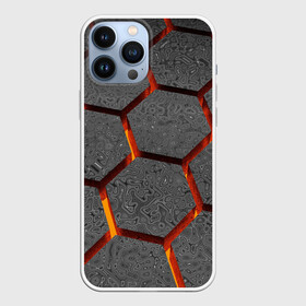 Чехол для iPhone 13 Pro Max с принтом Раскаленный асфальт в Петрозаводске,  |  | абстрактные | асфальт | горячее | катастрофа | лава | магма | неоновые | соты | ячейки