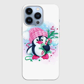 Чехол для iPhone 13 Pro с принтом мистер пиня в Петрозаводске,  |  | 2022 | зима | новый год | пингвин | снег