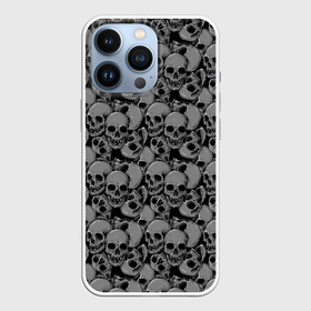 Чехол для iPhone 13 Pro с принтом Gray skulls в Петрозаводске,  |  | bone | bones | screaming | screaming skulls | skull | skulls | smile | кости | кричат | кричащие | кричащие черепа | улыбка | череп | черепа