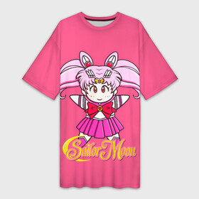 Платье-футболка 3D с принтом Сейлор Мун в розовом  Sailor Moon в Петрозаводске,  |  | sailor moon | аниме | банни цукино | вечная сейлор мун | войны в мотросках | луна в мотроске | лунная призма | манга | неокоролева серенити | сейлор космос | сейлор мун | сейлормун | супер 