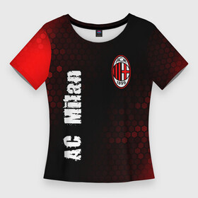 Женская футболка 3D Slim с принтом AC MILAN  AC Milan + Графика в Петрозаводске,  |  | ac | ac milan | acm | football | logo | milan | sport | клуб | лого | логотип | логотипы | милан | символ | символы | соты | спорт | форма | футбол | футбольная | футбольный