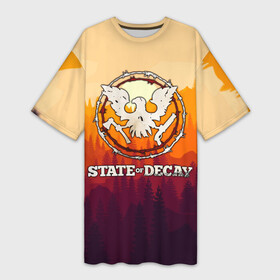 Платье-футболка 3D с принтом State of Decay  Логотип в Петрозаводске,  |  | state of decay | загнивающий штат | зомби апокалипсис | состояние распада | стейт оф дикей