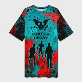 Платье-футболка 3D с принтом State of Decay  Zombie apocalypse в Петрозаводске,  |  | state of decay | zombie apocalypse | загнивающий штат | зомби апокалипсис | состояние распада | стейт оф дикей