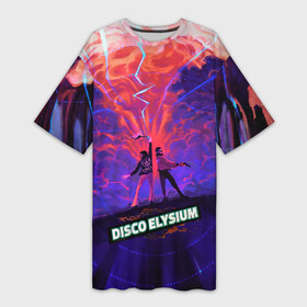 Платье-футболка 3D с принтом Disco art в Петрозаводске,  |  | disco elysium | game | games | диско элизиум | игра | игры