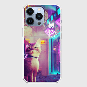 Чехол для iPhone 13 Pro с принтом Stray | Кот | в Петрозаводске,  |  | bluetwelve studio | stray gameplay | stray кот | б12 | бродячий кот | игры про кошек | роботы | стрей игра про кота