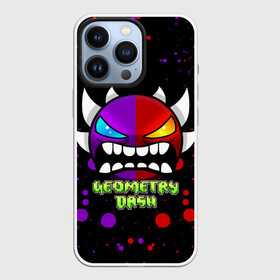 Чехол для iPhone 13 Pro с принтом GEOMETRY DASH DEMONS LEVELS, БРЫЗГИ КРАСОК в Петрозаводске,  |  | 2d | arcade | colors | demon | game | geometry | geometry dash | levels | meltdown | paints | robtop | smile | аркада | брызги | брызги красок | геометрический тире | геометрия | демон | краски | раннер | смайлы | уровни | эмоции