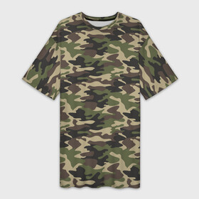 Платье-футболка 3D с принтом Лесной Камуфляж (Camouflage) в Петрозаводске,  |  | camouflage | military | армия | боец | ввс | вдв | вмф | военный камуфляж | воин | война | гру | десантник | дшб | камуфляж | кгб | маскировка | масхалат | мвд | милитари | мчс | омон | охота | патриот | пво